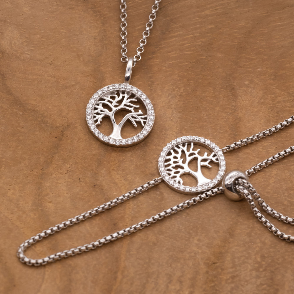 Armband 925er Silber Lebensbaum mit Zirkonia