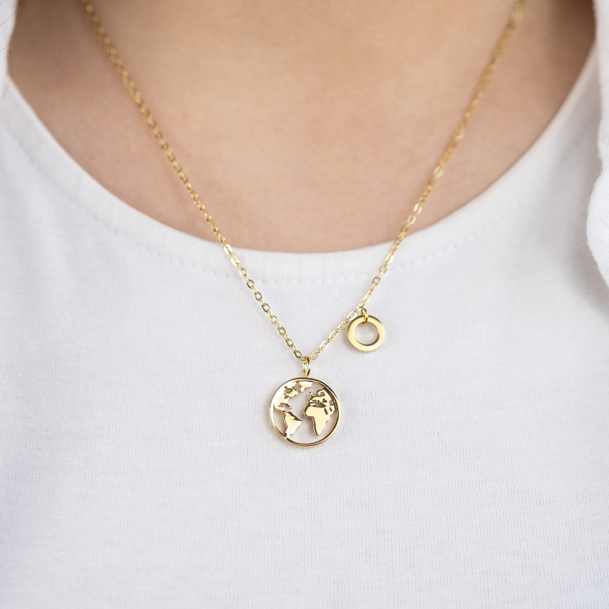 Halskette Edelstahl Gold mit Grußkarte Ocean