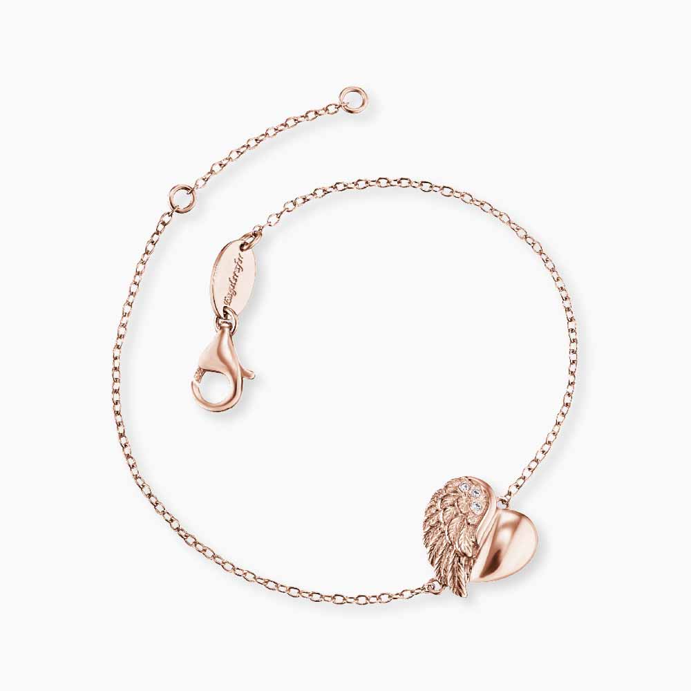 Armband 925er Silber Herzflügel mit Zirkonia silber
