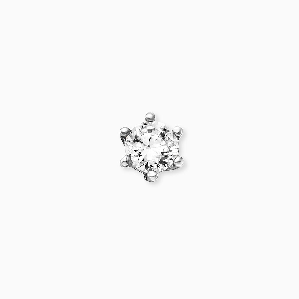 Ohrstecker 925er Silber Shiny mit Zirkonia 4mm