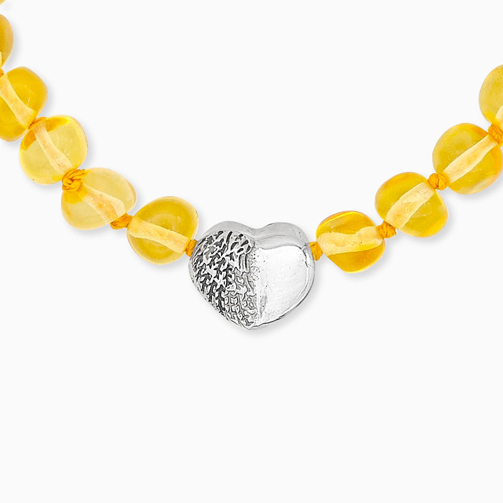Kinder Armband Herzflügel mit Bernstein