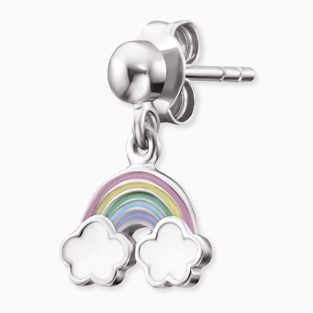 Kinder Ohrringe Edelstahl Regenbogen mit Emaille