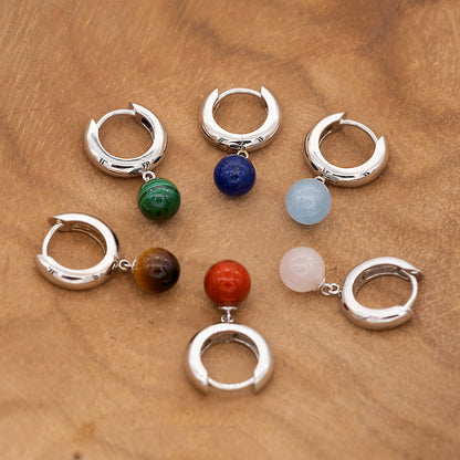 Creole 925er Silber mit Kraftstein Roter Jaspis
