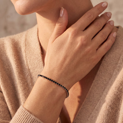 Armband 925er Silber Shiny Tennis mit Zirkonia schwarz