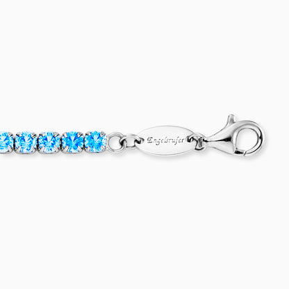 Armband 925er Silber Shiny Tennis mit Zirkonia blau