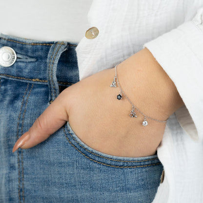 Bracelet Yin Yang Silver with Zirconia