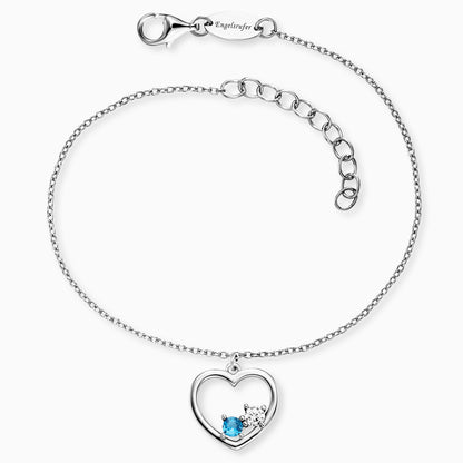 Engelsrufer Yin Yang Herz Armband aus Silber mit funkelnden Zirkonia-Steinen