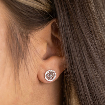 Ohrstecker 925er Silber Lebensblume mit Zirkonia