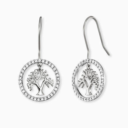 Ohrhänger 925er Silber Lebensbaum mit Zirkonia