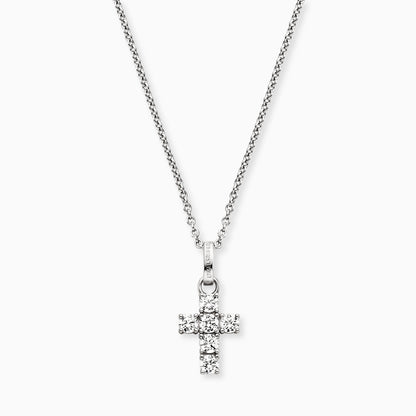 Halskette 925er Silber Kreuz mit Zirkonia