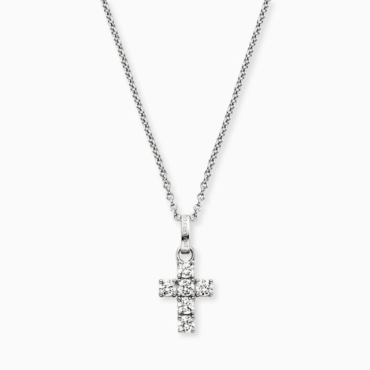 Halskette 925er Silber Kreuz mit Zirkonia
