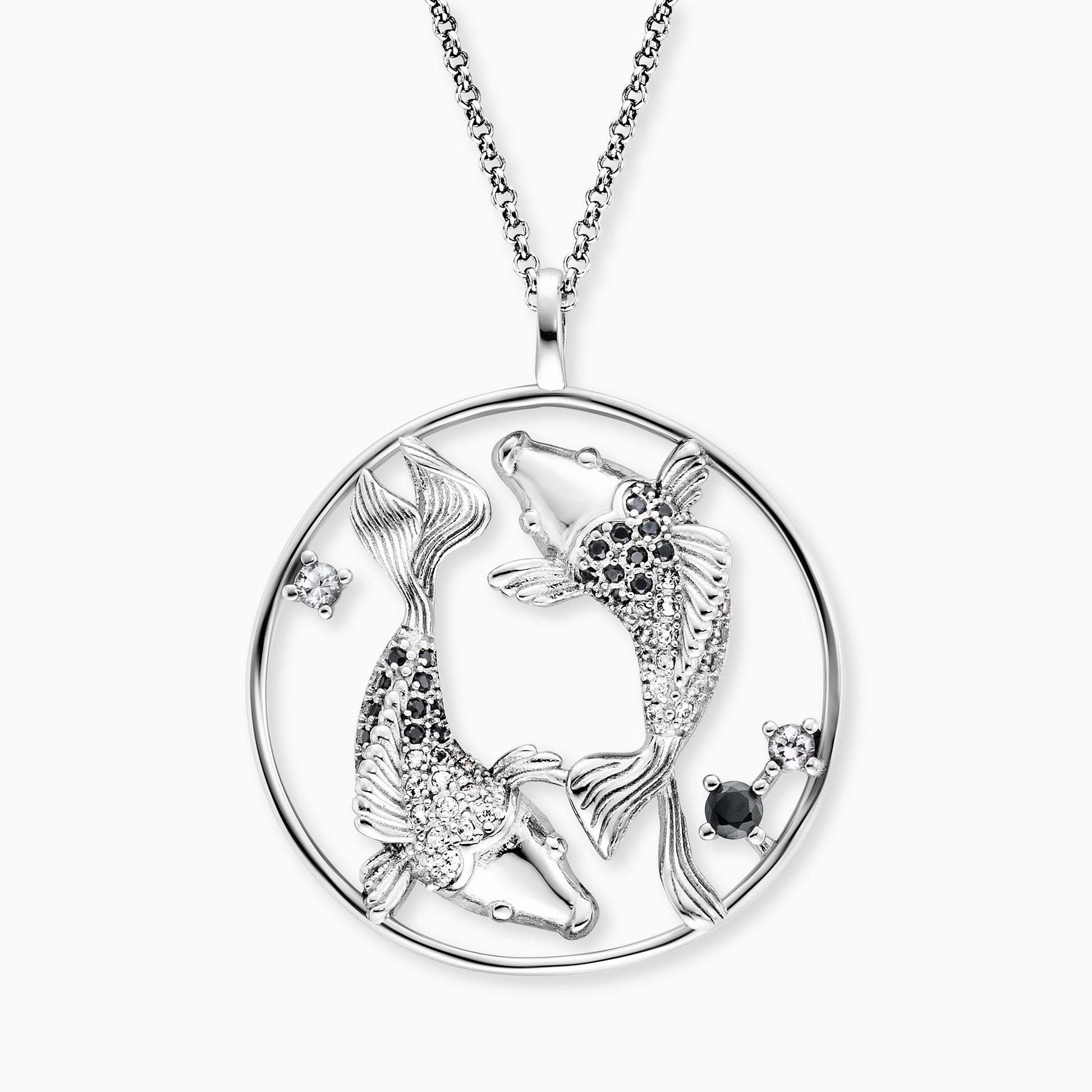Engelsrufer Yin Yang Fische Kette aus Silber mit funkelnden Zirkonia-Steinen