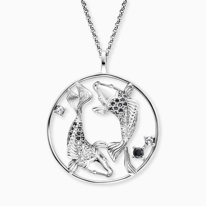 Engelsrufer Yin Yang Fische Kette aus Silber mit funkelnden Zirkonia-Steinen
