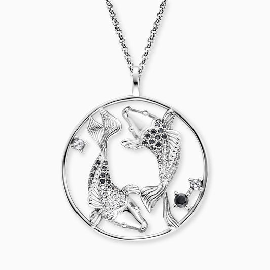 Engelsrufer Yin Yang Fische Kette aus Silber mit funkelnden Zirkonia-Steinen