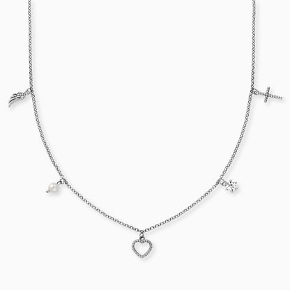 Halskette 925er Silber Glaube Liebe Hoffnung mit Zirkonia
