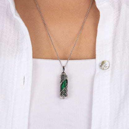 Engelsrufer women's necklace with pendant silver with malachite power stone size M