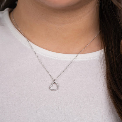 Halskette 925er Silber Herz mit Zirkonia
