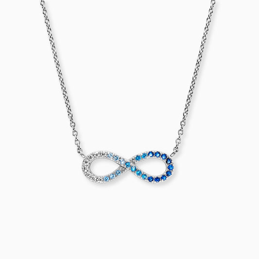 Halskette 925er Silber Infinity mit Zirkonia Multicolor