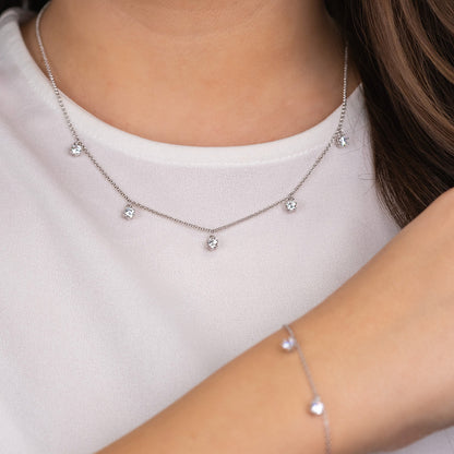 Halskette 925er Silber Shiny mit Zirkonia