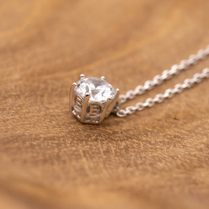 Halskette 925er Silber Shiny mit Zirkonia