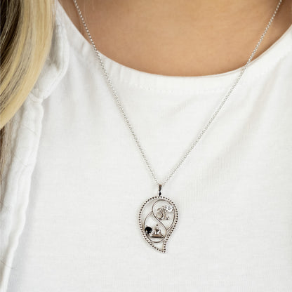 Halskette 925er Silber Yin Yang Tropfen mit Zirkonia