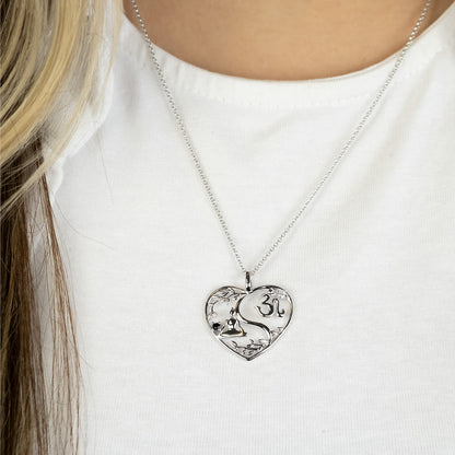Necklace heart silver with zirconia