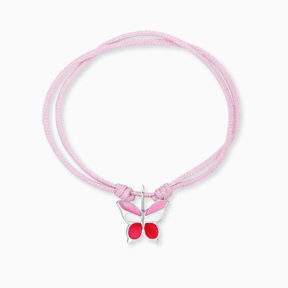 Kinder Armband Schmetterling Edelstahl mit Emaille und Nylon