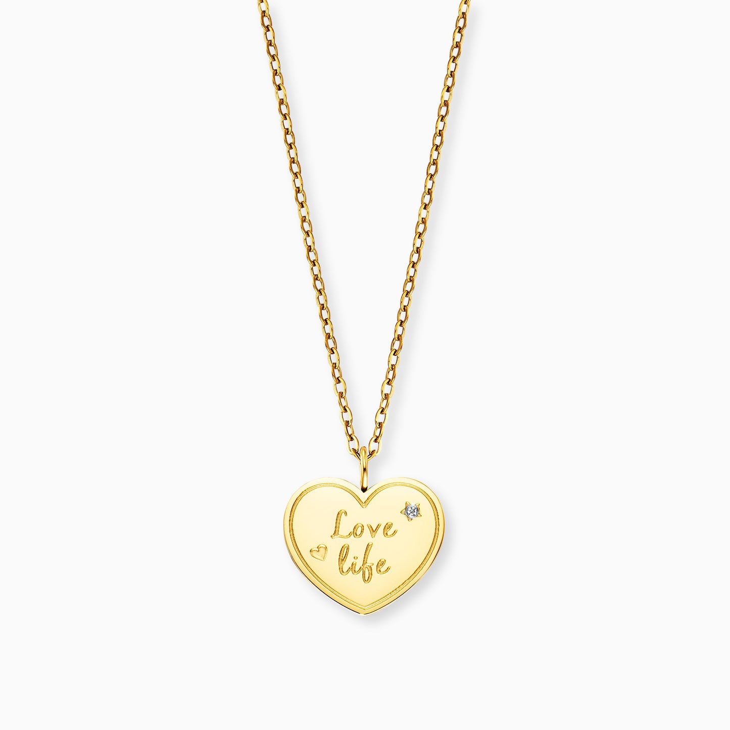 Halskette Edelstahl Gold mit Grußkarte Love