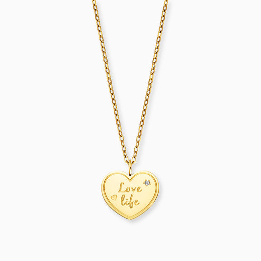 Halskette Edelstahl Gold mit Grußkarte Love
