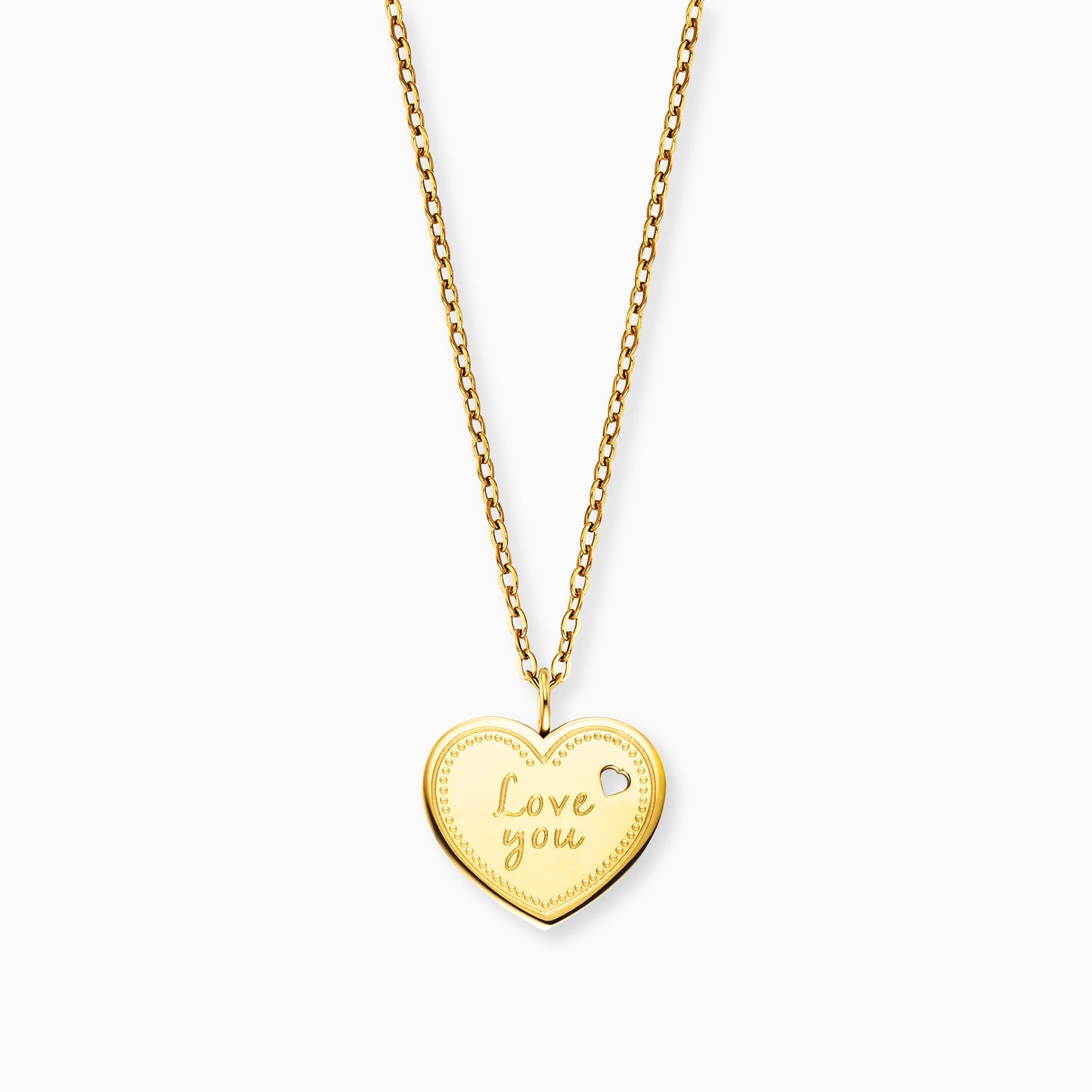 Halskette Edelstahl Gold mit Grußkarte Love You