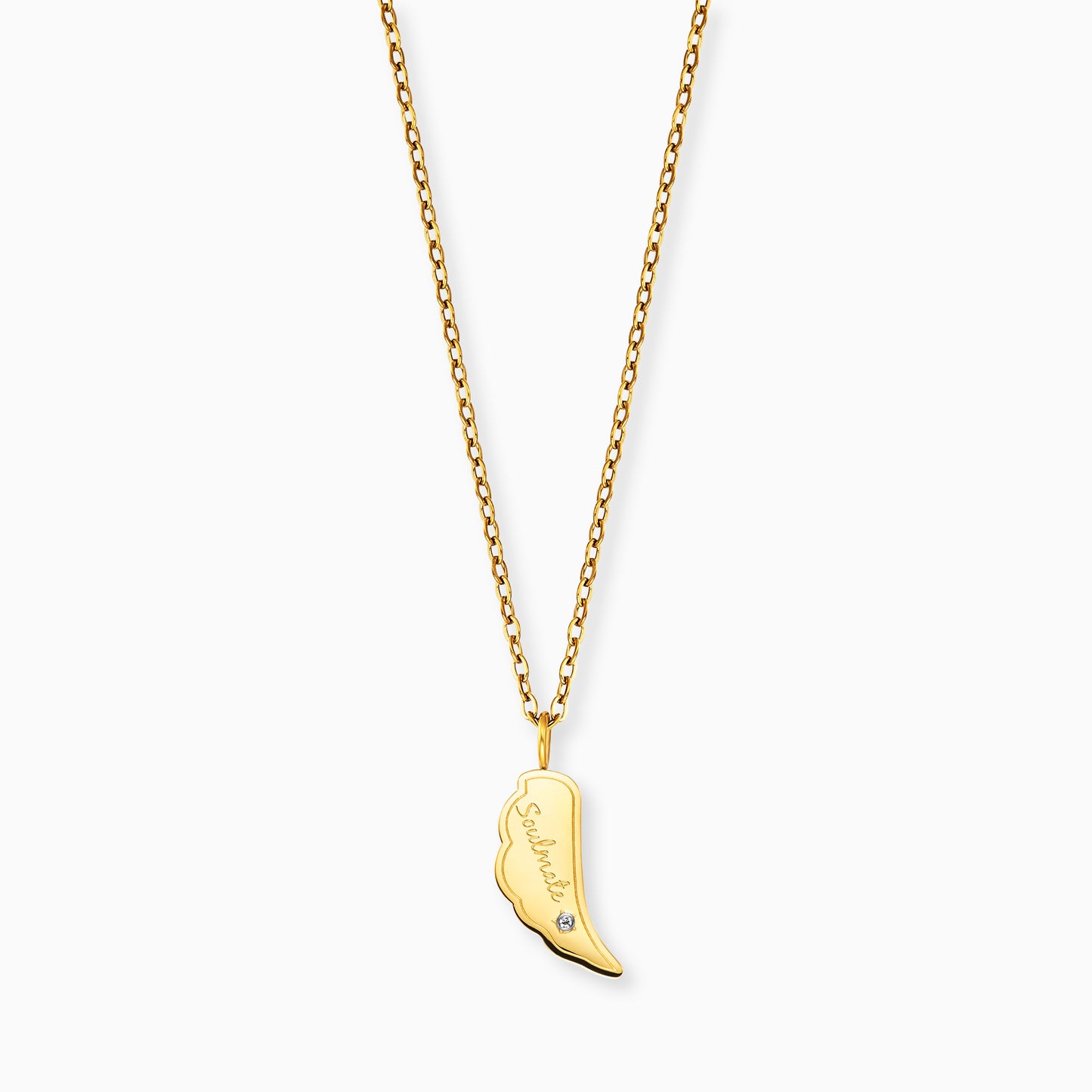 Halskette Edelstahl Gold mit Grußkarte Soulmate