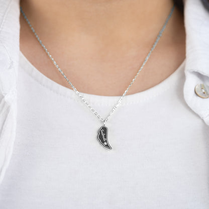 Halskette Edelstahl Silber mit Grußkarte Soulmate