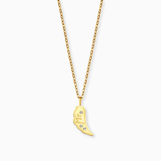 Halskette Edelstahl Gold mit Grußkarte Live Your Dream