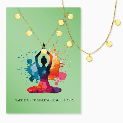 Halskette Edelstahl Gold mit Grußkarte Happy Soul