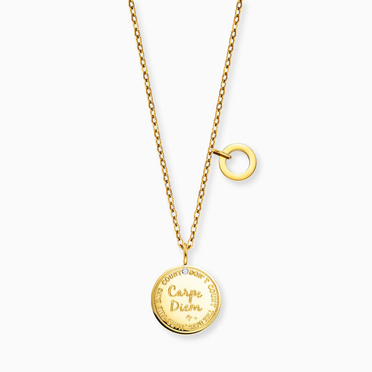 Halskette Edelstahl Gold mit Grußkarte Carpe Diem