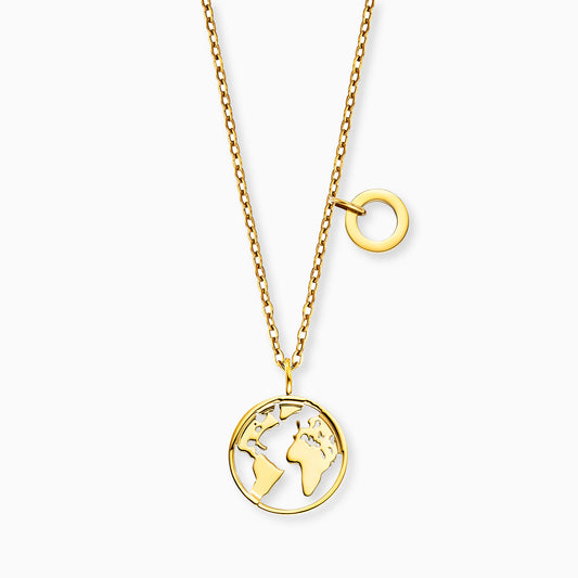 Halskette Edelstahl Gold mit Grußkarte Ocean