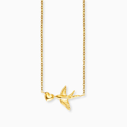 Halskette Edelstahl Gold mit Grußkarte Freedom