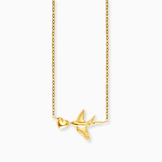 Halskette Edelstahl Gold mit Grußkarte Freedom