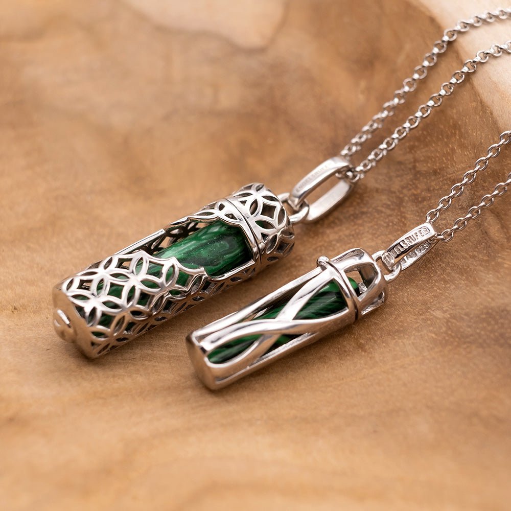 Engelsrufer women's necklace with pendant silver with malachite power stone size M