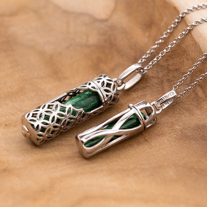Engelsrufer women's necklace with pendant silver with malachite power stone size M