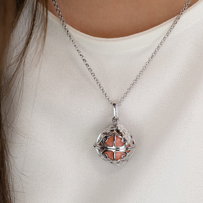 Anhänger 925er Silber Engelsrufer Flügel mit Klangkugel Rosé