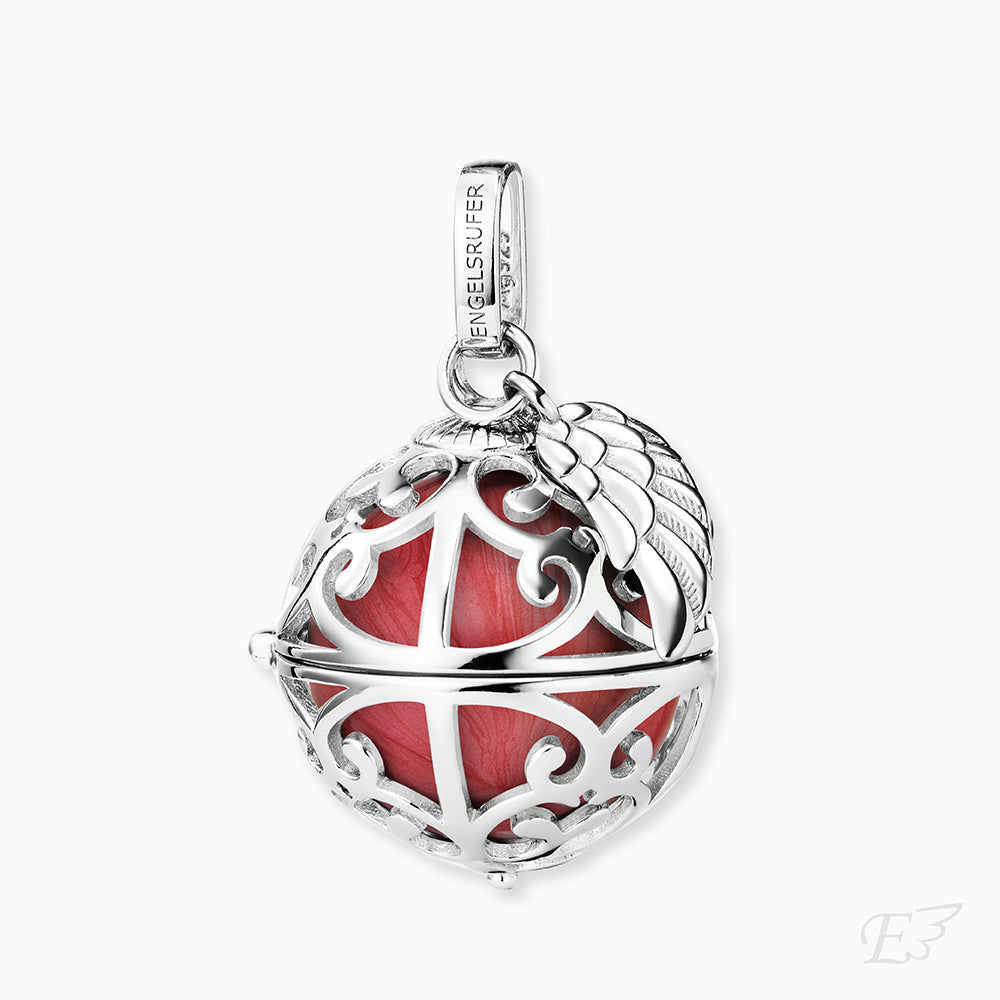 Engelsrufer mit Flügel Anhänger aus Silber