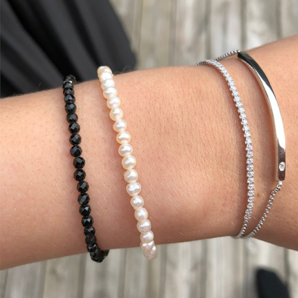 Armband 925er Silber mit Süßwasserperlen