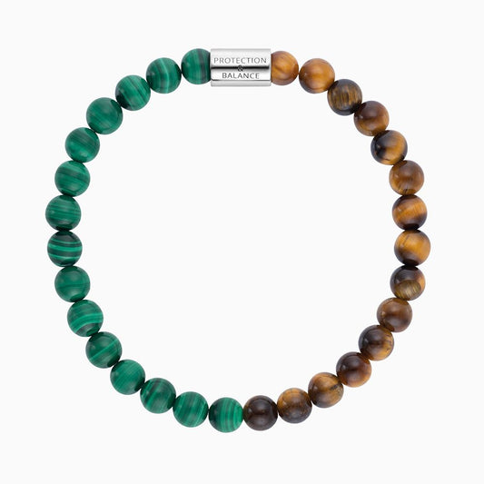 Engelsrufer Powerful Stone Armband aus Silber mit Malachit und Tigerauge