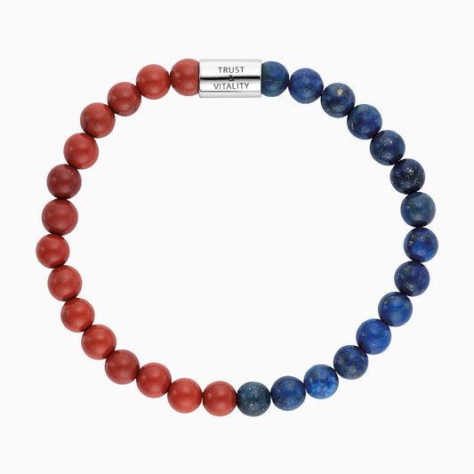 Engelsrufer Powerful Stone Armband aus Silber mit Roter Jaspis und Lapislazuli