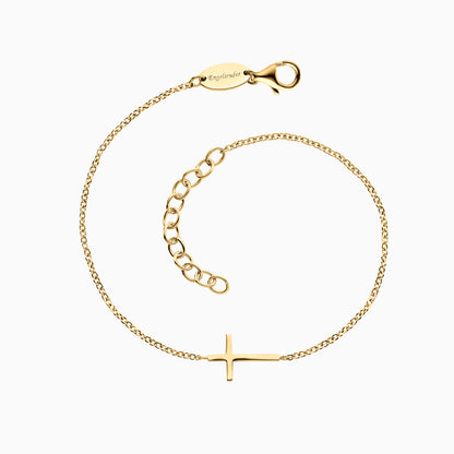 Armband 925er Silber Kreuz Gold