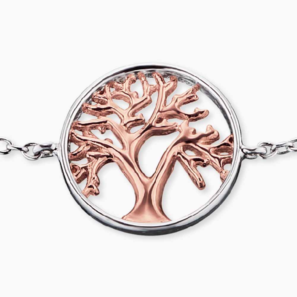 Armband 925er Silber Lebensbaum Bicolor