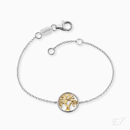 Armband 925er Silber Lebensbaum Bicolor
