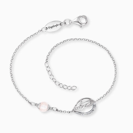 Engelsrufer Himmelsträne mit Lebensblume Armband aus Silber mit funkelnden Zirkonia-Steinen