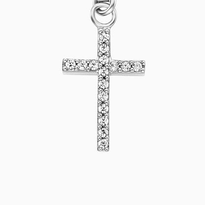 Charm 925er Silber Kreuz mit Zirkonia